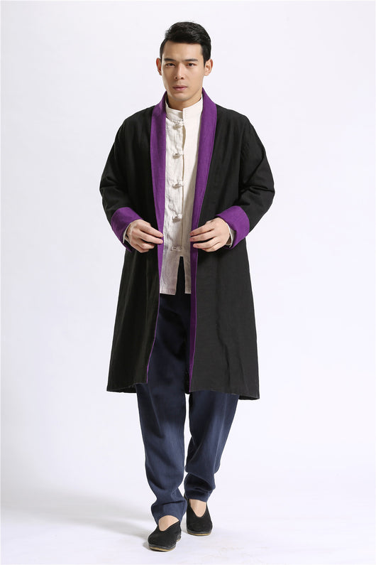 Cardigan Largo de Lino Liso para Hombre - Image 7