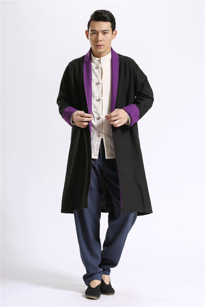 Cardigan Largo de Lino Liso para Hombre - Image 9
