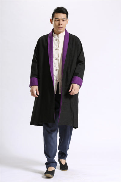 Cardigan Largo de Lino Liso para Hombre - Image 10