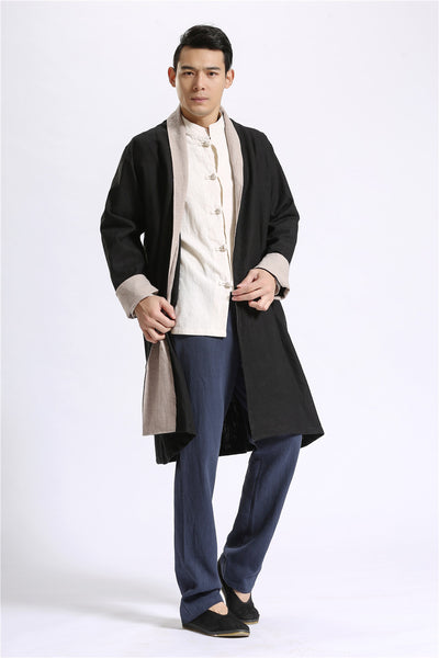 Cardigan Largo de Lino Liso para Hombre - Image 15