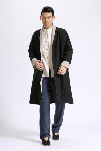 Cardigan Largo de Lino Liso para Hombre - Image 17