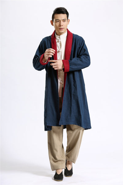 Cardigan Largo de Lino Liso para Hombre - Image 18
