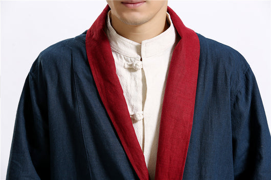 Cardigan Largo de Lino Liso para Hombre - Image 21
