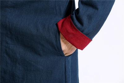 Cardigan Largo de Lino Liso para Hombre - Image 23