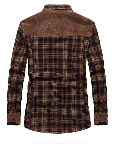 Camisa de Cuadros Térmica para Hombre - Algodón Cálido Manga Larga - Image 5