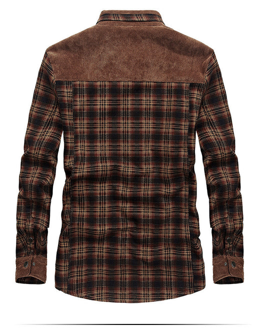 Camisa de Cuadros Térmica para Hombre - Algodón Cálido Manga Larga - Image 5