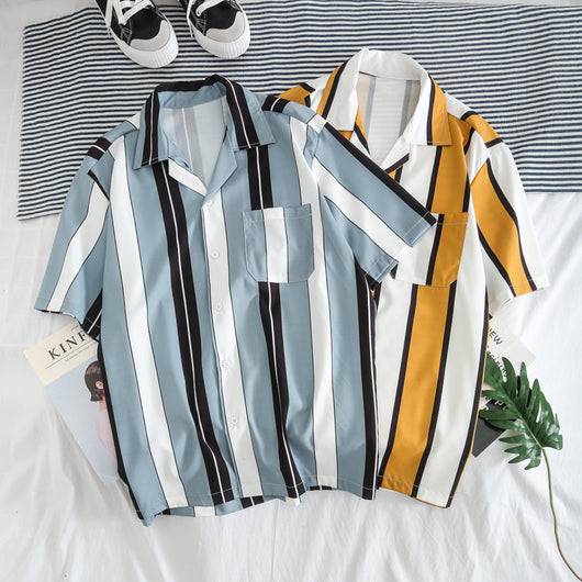 Camisa Casual de Rayas para Joven - Manga Corta - Image 7