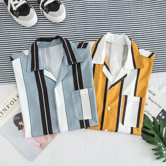 Camisa Casual de Rayas para Joven - Manga Corta - Image 8