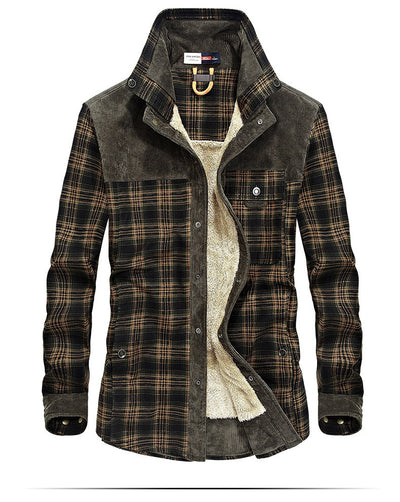 Camisa de Cuadros Térmica para Hombre - Algodón Cálido Manga Larga - Image 7