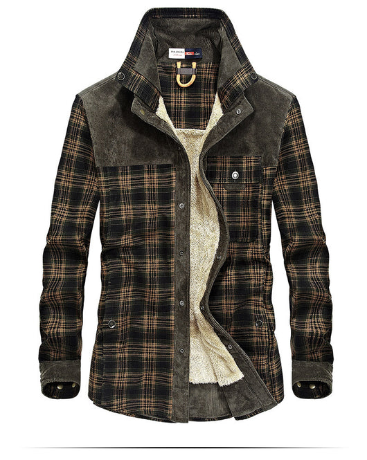 Camisa de Cuadros Térmica para Hombre - Algodón Cálido Manga Larga - Image 7