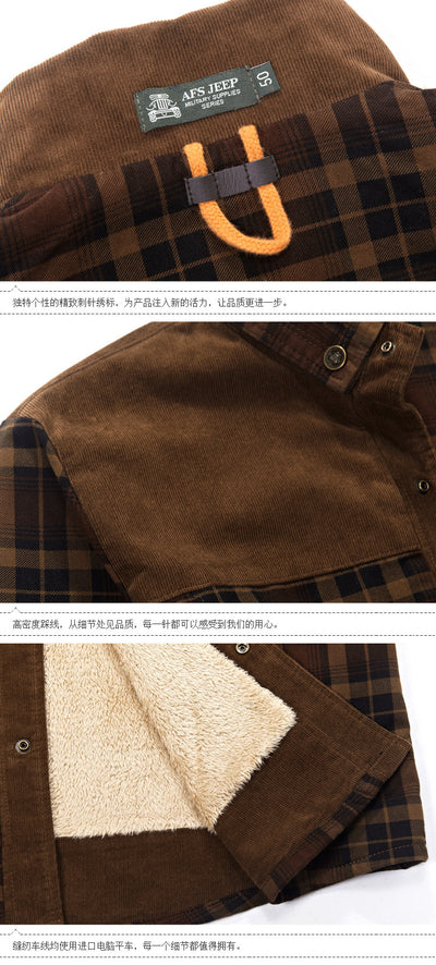 Camisa de Cuadros Térmica para Hombre - Algodón Cálido Manga Larga - Image 11