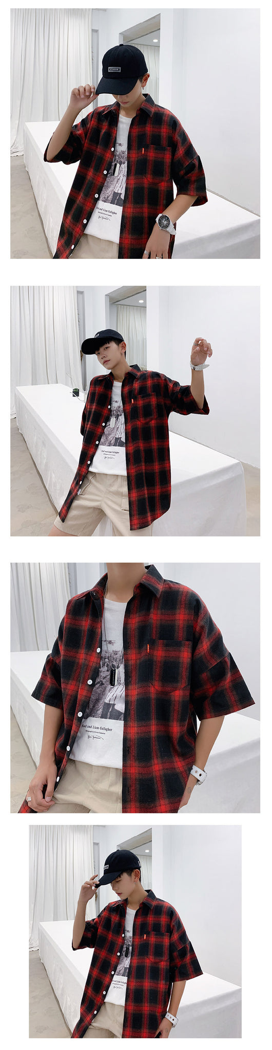 Camisa casual de cuadros para hombre - Image 12