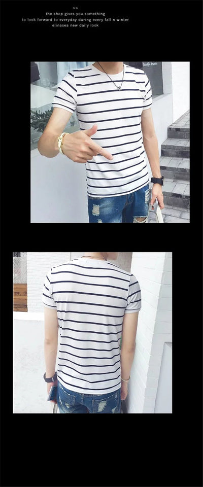 Playera de Rayas Japonesa para Hombre - Diseño Fresco de Verano - Image 7