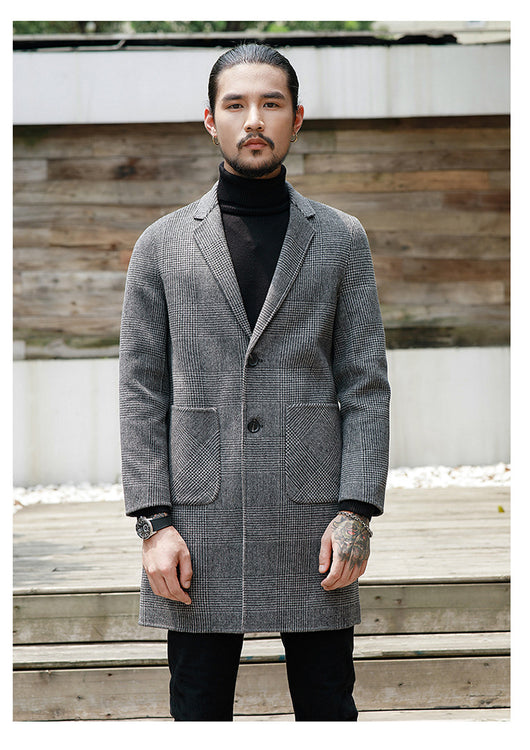 Abrigo de Lana Reversible Cuadros y Pata de Gallo para Hombre - Image 19