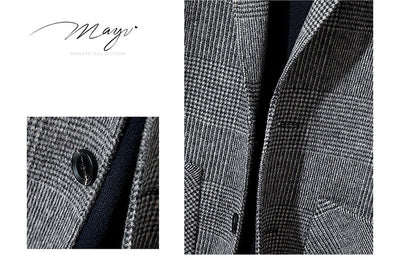 Abrigo de Lana Reversible Cuadros y Pata de Gallo para Hombre - Image 21