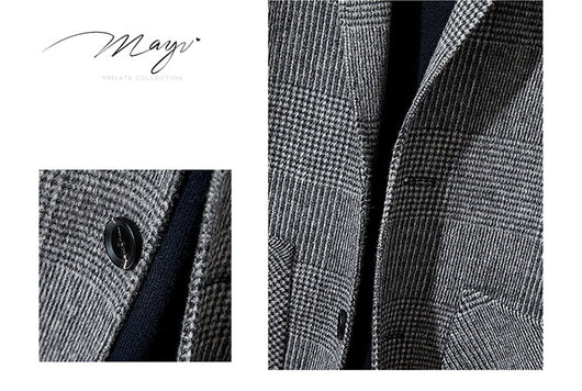 Abrigo de Lana Reversible Cuadros y Pata de Gallo para Hombre - Image 21