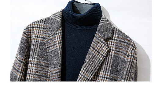 Abrigo de Lana Reversible Cuadros y Pata de Gallo para Hombre - Image 24