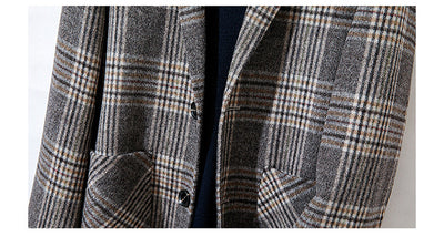 Abrigo de Lana Reversible Cuadros y Pata de Gallo para Hombre - Image 25