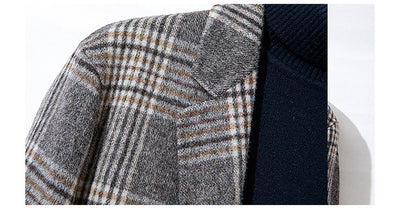 Abrigo de Lana Reversible Cuadros y Pata de Gallo para Hombre - Image 26