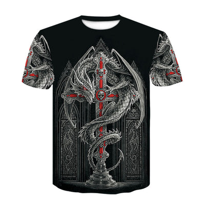 Playera Casual Harajuku Estampada Vintage para Hombre - Image 11