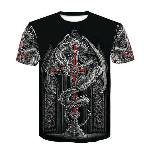 Playera Casual Harajuku Estampada Vintage para Hombre - Image 11