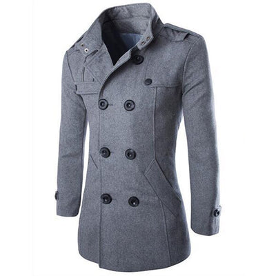 Abrigo Trench de Lana con Cuello Mao Hombre - Image 13