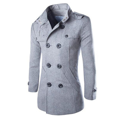 Abrigo Trench de Lana con Cuello Mao Hombre - Image 14