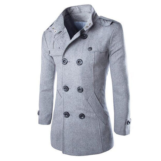 Abrigo Trench de Lana con Cuello Mao Hombre - Image 14