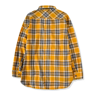 Camisa Cuadros Amarilla Holgada y Alargada para Uso Casual - Image 5