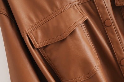 Chaqueta de Cuero para Mujer Versátil y Elegante - Image 17