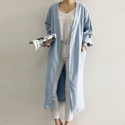 Cardigan Suelto Talla Grande en Color Liso - Image 9