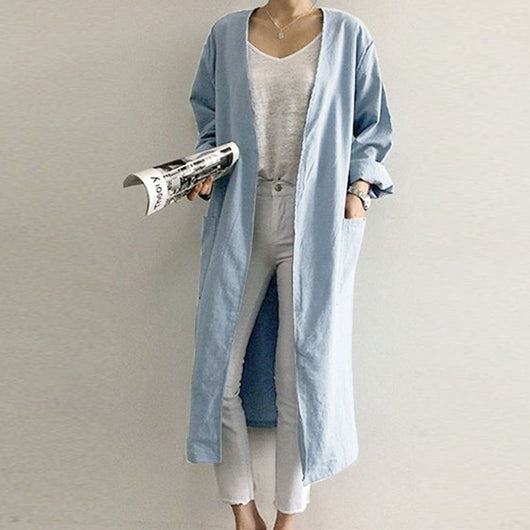 Cardigan Suelto Talla Grande en Color Liso - Image 9
