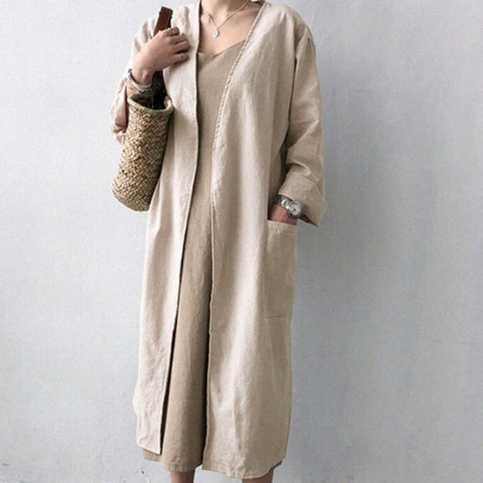 Cardigan Suelto Talla Grande en Color Liso - Image 10