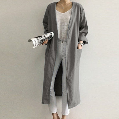 Cardigan Suelto Talla Grande en Color Liso - Image 11