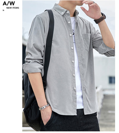 Camisa de Pana para Hombre de Manga Larga - Image 11