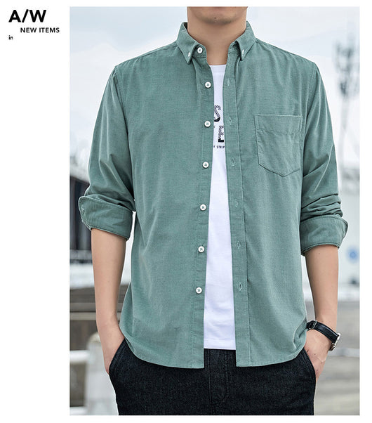 Camisa de Pana para Hombre de Manga Larga - Image 21