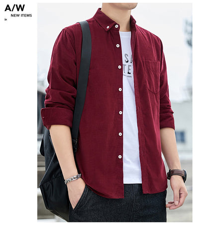 Camisa de Pana para Hombre de Manga Larga - Image 31