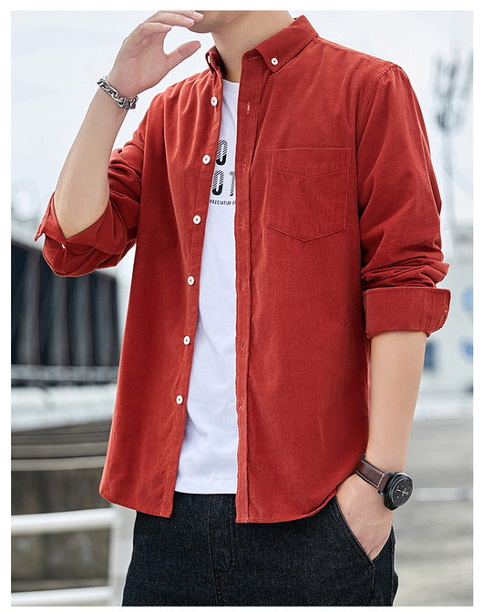 Camisa de Pana para Hombre de Manga Larga - Image 33