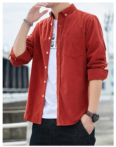 Camisa de Pana para Hombre de Manga Larga - Image 33