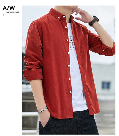 Camisa de Pana para Hombre de Manga Larga - Image 34