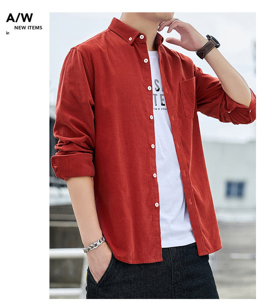 Camisa de Pana para Hombre de Manga Larga - Image 34
