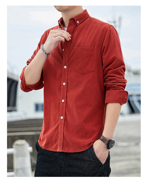 Camisa de Pana para Hombre de Manga Larga - Image 35