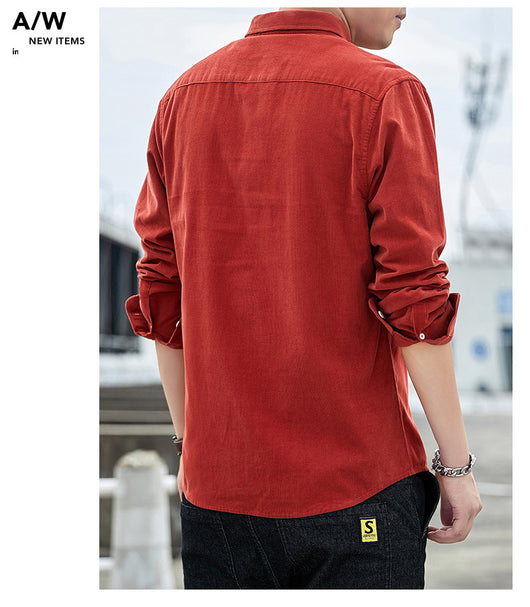 Camisa de Pana para Hombre de Manga Larga - Image 36