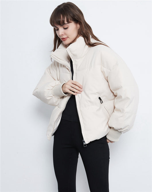 Abrigo de Algodón con Cierre de Cremallera - Diseño Clásico para Mujer - Image 8