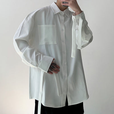 Camisa Manga Larga Unisex con Detalles de Cinta - Diseño Moderno y Versátil - Image 8