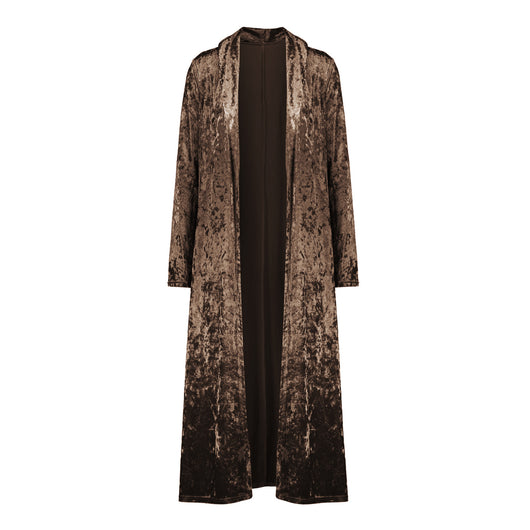 Cardigan Largo de Terciopelo para Mujer - Abrigo Cortavientos Elegante - Image 10