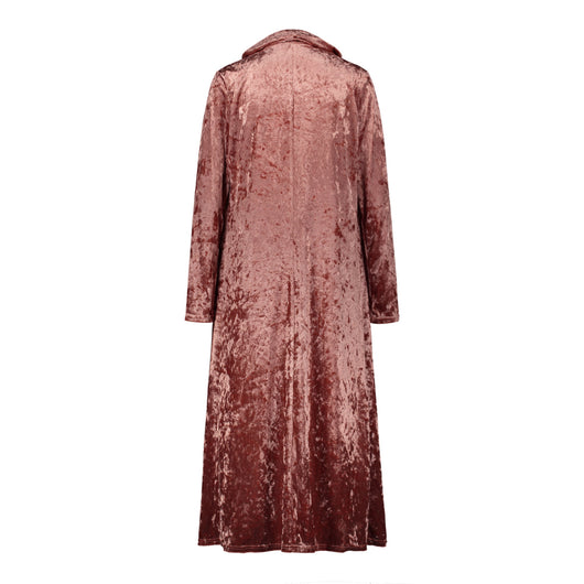 Cardigan Largo de Terciopelo para Mujer - Abrigo Cortavientos Elegante - Image 12