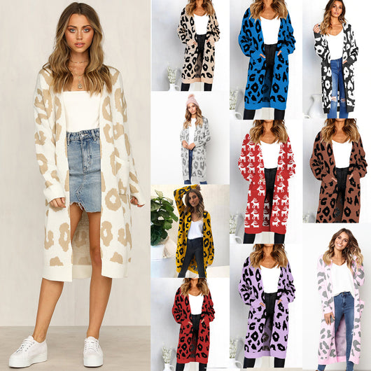 Cardigan de Leopardo para Otoño e Invierno - Suéter Tejido Elegante para Mujer - Image 32