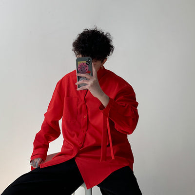 Camisa Manga Larga Unisex con Detalles de Cinta - Diseño Moderno y Versátil - Image 15