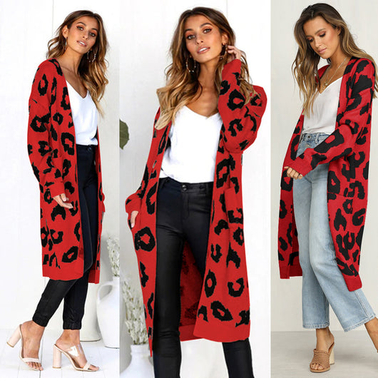 Cardigan de Leopardo para Otoño e Invierno - Suéter Tejido Elegante para Mujer - Image 40